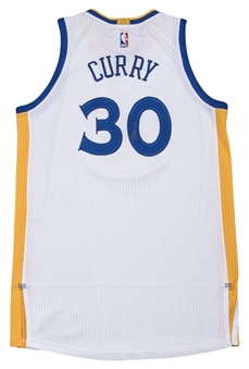 2014-15 Stephen Curry Game Used & Signed Golden State Warriors Home Jersey (Player LOA & JSA)